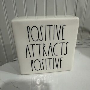 Rae Dunn “Positive Attracts Positive” Ceramic Block